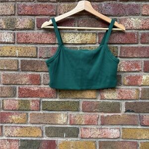 American Eagle Outfitters Green Fitted Crop Sports Bra